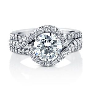 Sterling Silver Round CZ Halo Ring 2.92 CTW